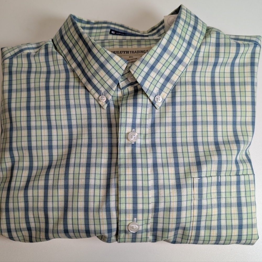 Duluth Trading Co. Men's Wrinklefighter Relaxed Fit Long Sleeve Shirt Size XL
